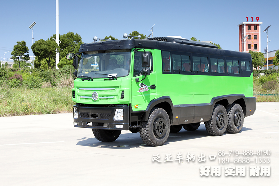 东风6X6客车_210马力公交车_25座中巴车_东风8米巴士车