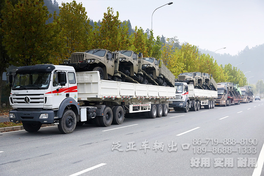 <strong>公司批量东风EQ2082全驱240越野卡车出口非洲托运交付</strong>