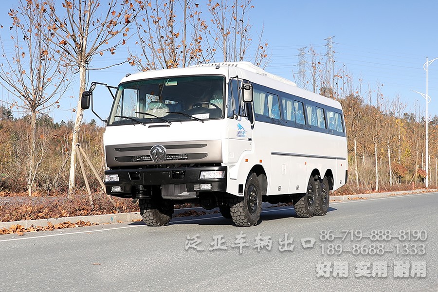 东风六驱190马力越野客车_东风6*6手动六档越野中巴车、客车改装生产厂家