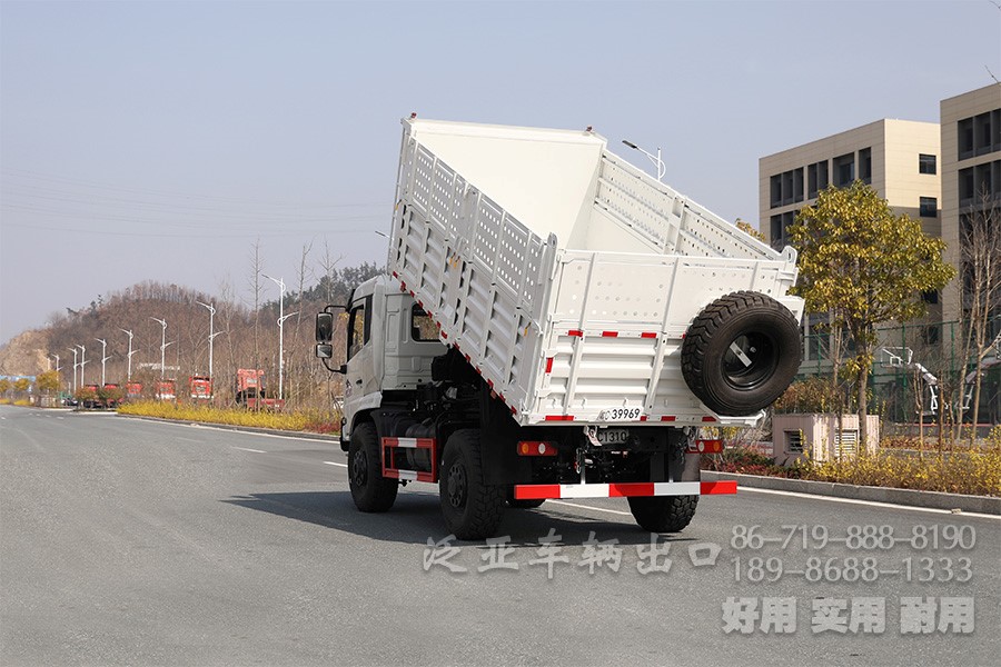 东风13吨自卸车，四驱自卸卡车，4x4自卸车，货箱加高型自卸车，越野自卸卡车，两桥矿用自卸车，自卸车出口，自卸车销售