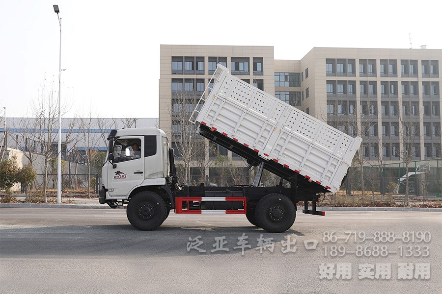 东风13吨自卸车，四驱自卸卡车，4x4自卸车，货箱加高型自卸车，越野自卸卡车，两桥矿用自卸车，自卸车出口，自卸车销售