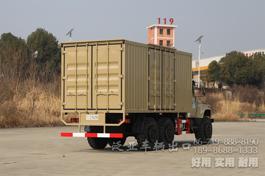 多用途越野专用车，东风6*6厢式车，EQ2100越野厢卡，野外露营车，瓦楞板厢式车